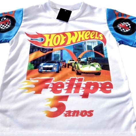 Camiseta Infantil Hot Wheels Personalizada Elo7