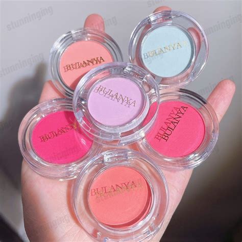 Bulanya Single Color Soft Mist Blush Cream Peach Natural Apricot Nude Powder Matte Highlight