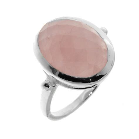 Bague Quartz Rose Ovale Taille Dome X Mm Ref