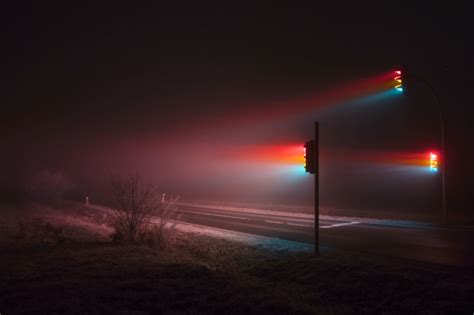 Mesmerizing Long Exposure Photos Of Traffic Lights In The Fog