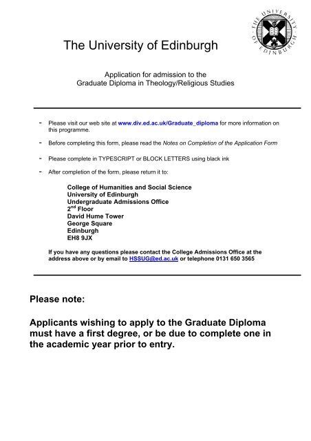 Application form (PDF) - University of Edinburgh