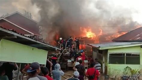 Kebakaran Di Pulau Sebatik 6 Rumah Ludes Dilalap Api