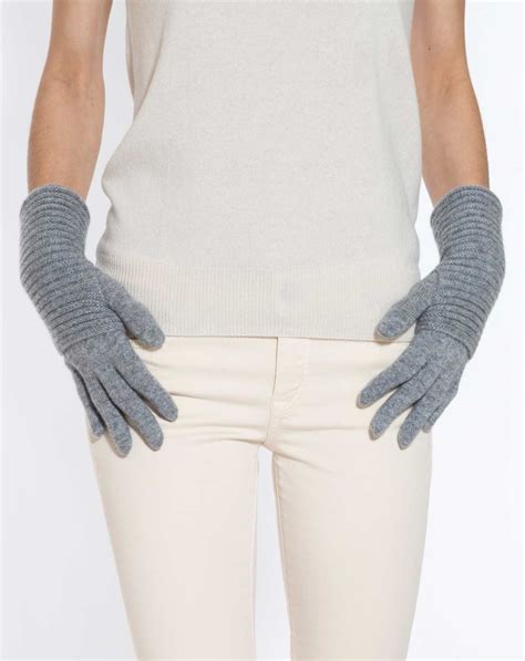 Long Cashmere Ribbed Gloves Maisoncashmere