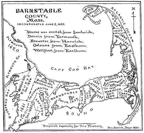 Vintage Map Of Cape Cod Drawing By Cartographyassociates