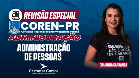 COREN PR Administração de Pessoas Revisão Especial Prof Giovanna