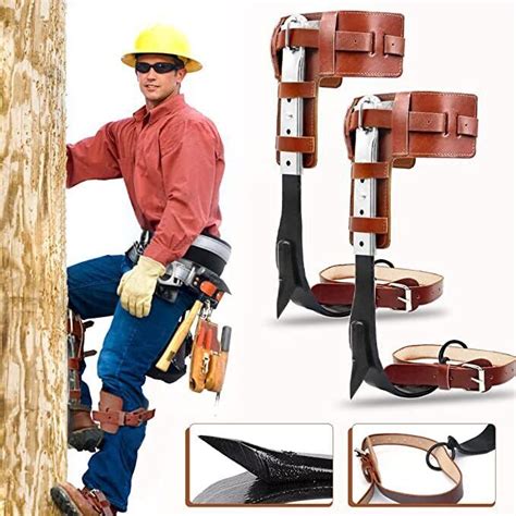 Tree Climbing Spike Set Pole Climbing Spurs Steel Adjustable Climber