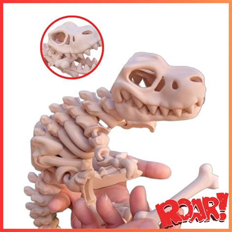 Brinquedo Dinossauro Esqueleto T Rex Articulado Flexi Toy Dino