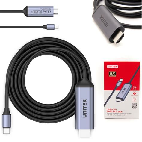 Unitek Kabel Adapter Usb C Hdmi 21 60hz 8k 18m Sklep Opinie