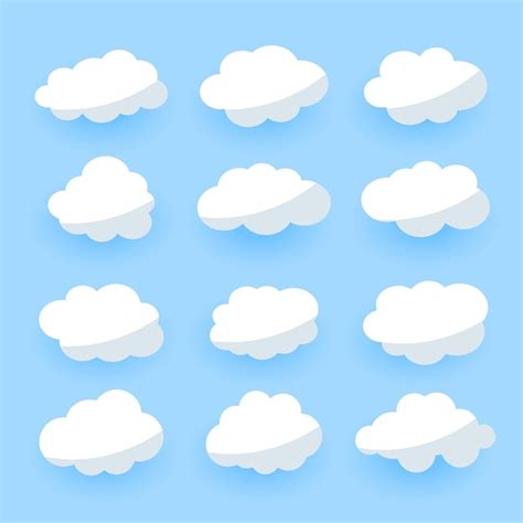 Free Vector Cartoon Clouds Collection Of Twelve