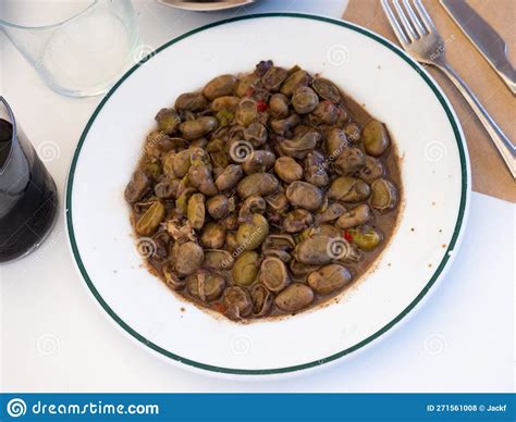 Catalan Faba Beans Stewed With Morcilla And Jamon Stock Photo Image