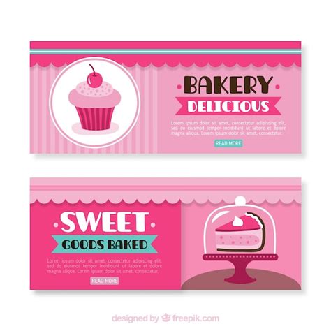 Free Vector | Bakery banners in flat style