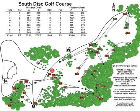 Disc Golf Course Maps - Lake McMurtry