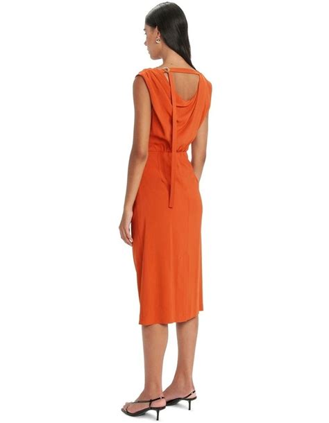 Cue Cowl Neck Midi Dress In Maple Myer