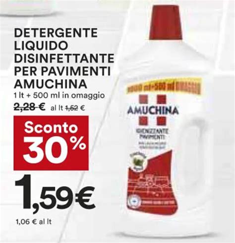 Amuchina Detergente Liquido Disinfettante Per Pavimenti 1 Lt 500 Ml