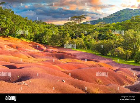 The Seven Coloured Earth, Chamarel Stock Photo - Alamy