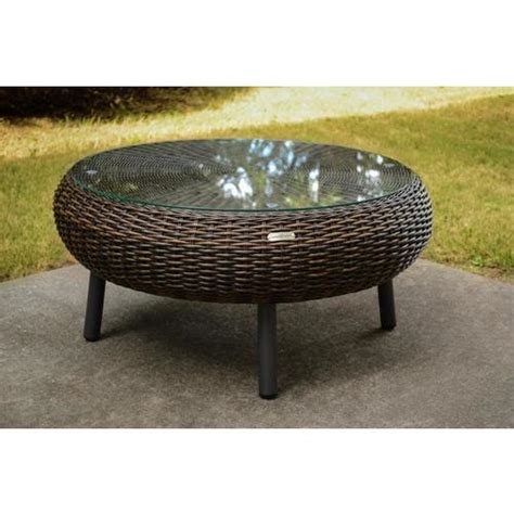 Tortuga Outdoor Outdoor Wicker Round Woven Outdoor Coffee Table 34 In W