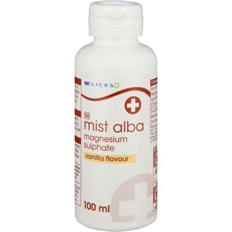 Clicks Mist Alba Magnesium Sulphate Laxative Vanilla 100ml Clicks