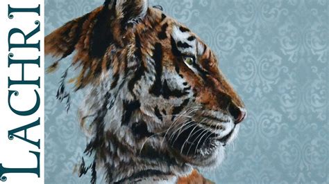 How To Paint A Tiger In Acrylic Time Lapse Demo By Lachri Tiger