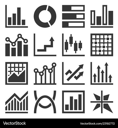 Big Data Analytics Icons Set On White Background Vector Image