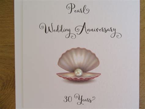 30th Anniversary Card Pearl Pearl Wedding Anniversary Card Etsy Uk