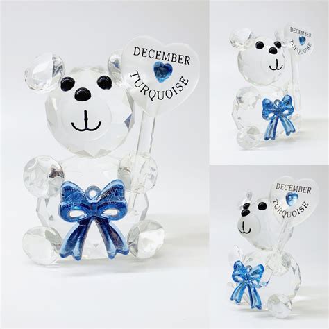 Birthday Bear 12 DECEMBER Cut Glass Crystal Gift Of Glass We