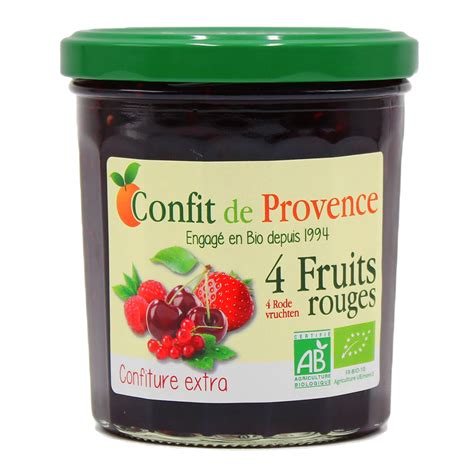 4 Fruits Rouges Confiture Bio Extra 370g Confit De Provence