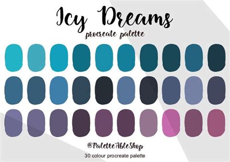 Icy Dreams Procreate Color Palette Ipad Color Palette Swatches