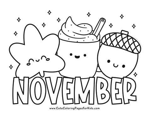 November Coloring Hello Worksheet Sheets Kids Pages Print Twistynoodle