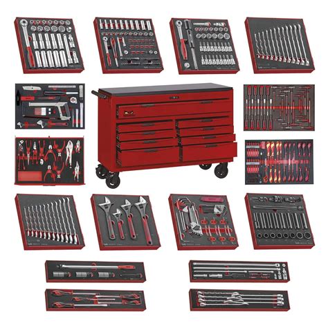 Teng Tools 9 Drawer 53 Inch Wide Mega Bundle Foam Tool Kit Tcw809n