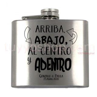 Petaca Para Boda Arriba Abajo Al Centro Y Adentro 100 Personalizable