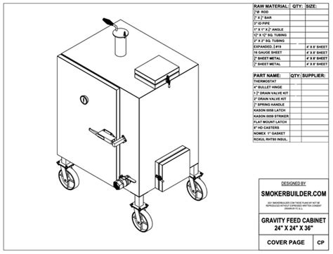 Medium Gravity Feed Smoker 24" By 24" Cooking Racks#N# – SmokerPlans By SmokerBuilder