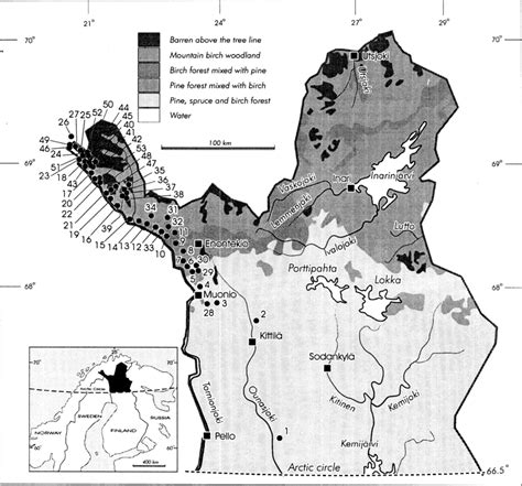 Map showing Fennoscandia study area and calibration lakes. | Download ...