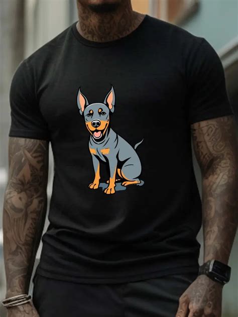 T Shirt Imprimé Graphique Chien Dessin Animé Hommes Temu France