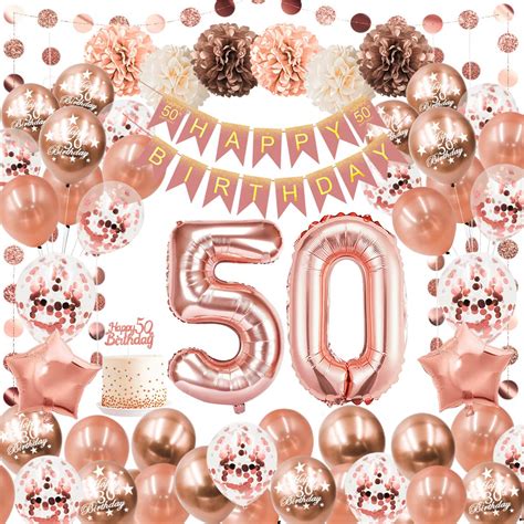 Buy 50th Birthday Balloons Party Decorations For Women Including Happy