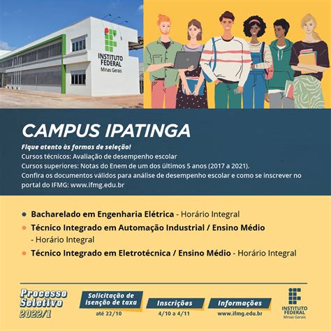O IFMG Campus Avançado Ipatinga encontra-se com processo seletivo ...