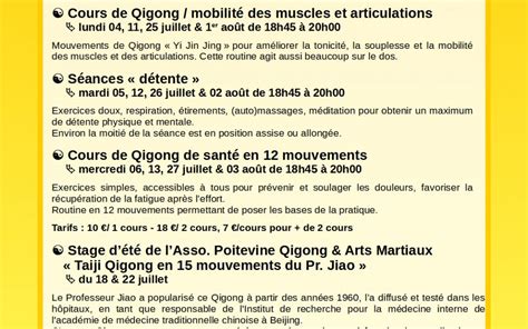 Cours Et Stage De Qigong Juillet Le Corps Conscient Sant