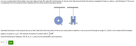 [solved] A Yo Yo Is Constructed Of Three Disks Two Outer Disks Of Mass M Course Hero