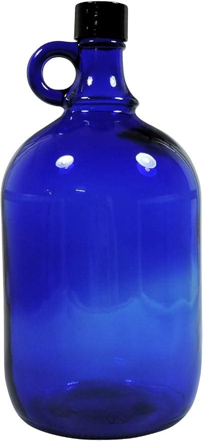 Blaue Xl Glasflasche Liter Zum Selbst Bef Llen Mit Schwarzem