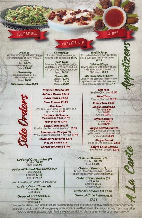 El Patron Mexican Style Food Menu In Tarboro Nc Order Delivery And Reviews