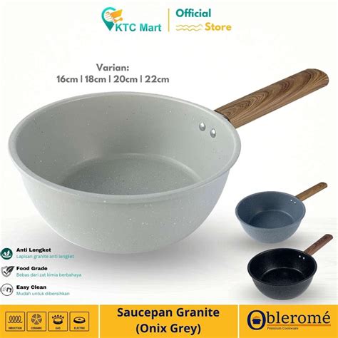 Jual Oblerome Panci Susu Panci Masak Sup Saucepan Marble Granite Anti