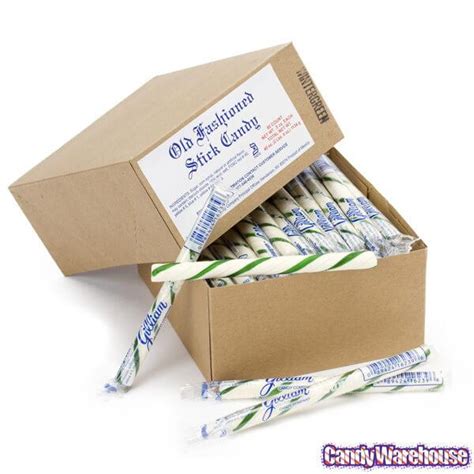 Old Fashioned Hard Candy Sticks - Wintergreen: 80-Piece Box | bestcandyshop