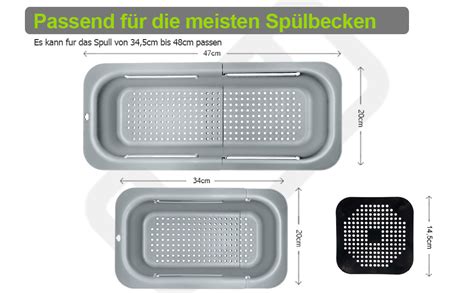 Sieb für Spülbecken Siebkorb über Spüle ausziehbar 34 5 48cm Sieb