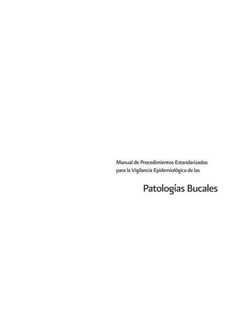 SOLUTION Manual De Procedimientos Estandarizados Para La Vigilancia