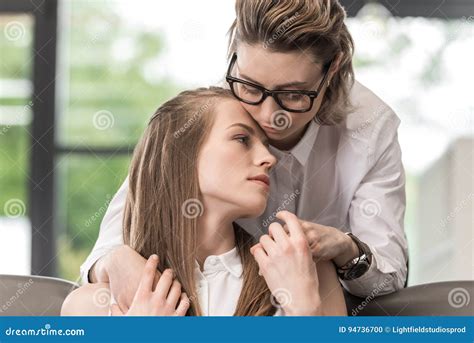 Sensual Lesbian Couple Spending Time Together Stock Photo Image Of