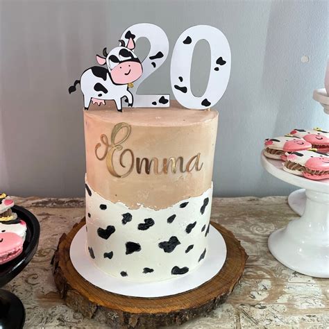 Personalized Cake Topper Cow Cake Topper Animal Topper Etsy