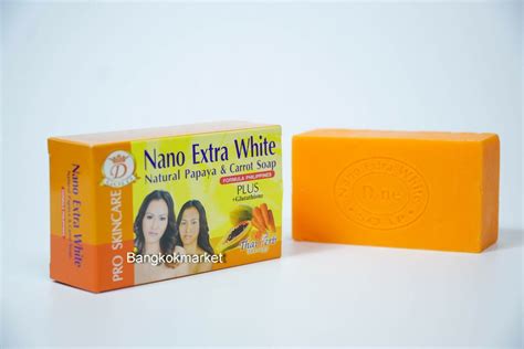 Free Ship Papaya Carrot Nano Extra White Soap Plus Glutathione Vitamin