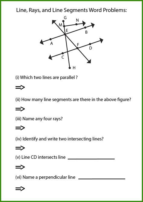 Free Lines Rays And Line Segments Worksheet Pages