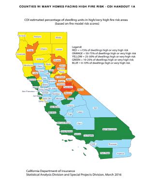 Fillable Online COUNTIES W MANY HOMES FACING HIGH FIRE RISK CDI