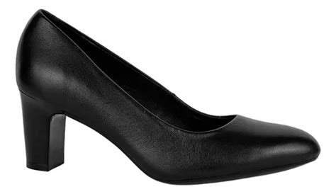 Zapatilla Tacon Mujer Negro Piel Flexi