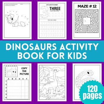 dinosaur animals activity book: tracing, drawing, coloring, mazes and ...